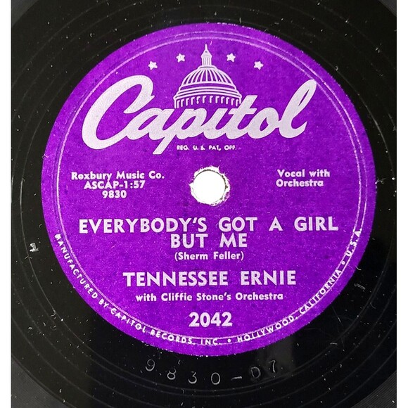 Tennessee Ernie Ford 78 Everybody's Got A Girl But Me on Capitol 2042 E Country - Picture 1 of 2